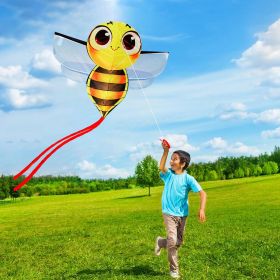 Bdt Drachen, Einleiner, Kite für Kind und Erwachsene *Biene* inkl. 30m Leine, 100x78cm + 2,8m Bänder