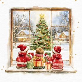 TI-FLAIR  Lunch-Serviette Wait f.Santa - 12 VPE