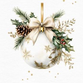 TI-FLAIR  Lunch-Serviette White Bauble - 12 VPE