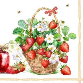 TI-FLAIR  Serviette 33x33cm Fraises - 12 VPE