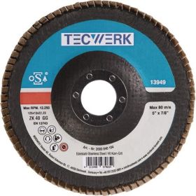 Fächerscheibe Kehlnaht D.125mm K.80 kon.INOX ZK TECWERK - VPE: 10