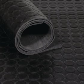 Gummiflachnoppenmatte B.1m L.10m D.3mm schwarz NR/SBR o.Gewebeeinlage TECWERK - VPE: 10