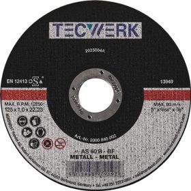 Trennscheibe D180x3mm ger.STA Bohr.22,23mm TECWERK - VPE: 25
