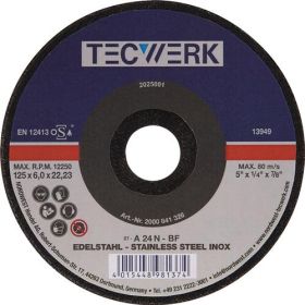 Schruppscheibe INOX D115xS6mm gekr.INOX Bohr.22,23mm TECWERK - VPE: 10