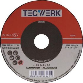 Schruppscheibe D125xS6mm gekr.Alu.Bohr.22,23mm TECWERK - VPE: 10
