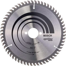 Kreissägeblatt Optiline Wood AD 190mm Z.60 WZ Bohr.30mm Schnitt-B.2,6mm