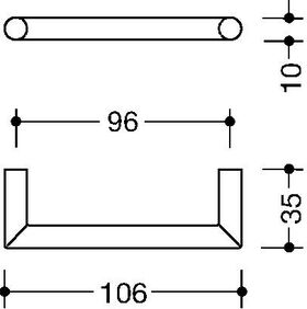 Möbelgriff 562.10B96 PA 92 grau ma 96mm D.10mm HEWI