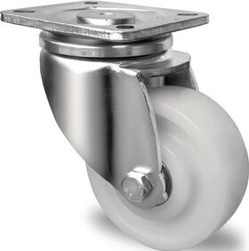 Schwerlast-Lenkrolle D.75mm Trgf.300kg Ku.Platte L100xB85mm Farbe Rl.weiß PROMAT