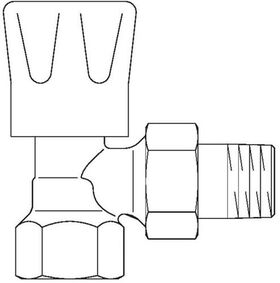 OV Handregulierventil Baureihe HR PN 10, Handrad weiß, Eck, DN 10, 3/8Zoll