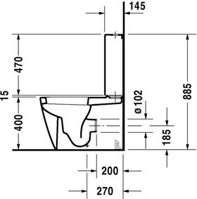 Duravit Stand-WC-Kombination STARCK 2 tief, 370x630mm, Abgang Vario weiß WG