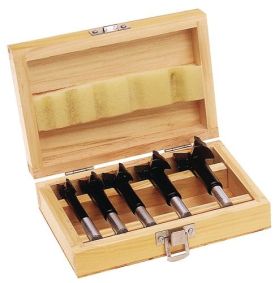 Kunstbohrersatz 5-tlg.hartmetallbestückt D.15,20,25,30,35mm Holzkasette TECWERK