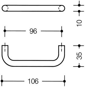 Möbelgriff 548.106B PA 99 reinweiß ma 96mm D.10mm HEWI