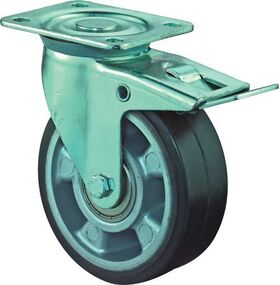 Schwerlastlenkrolle D.125mm Trgf.200kg Totalfesteller Gum.105mm 85mm BS ROLLEN