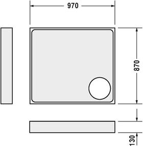 Duravit Wannenträger für 720120, 1000x900mm