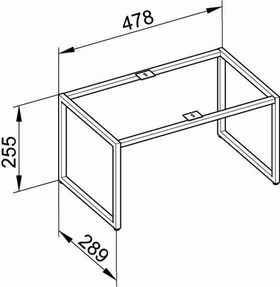 Keuco Bodengestell X-LINE 480x250x290mm vulkanit