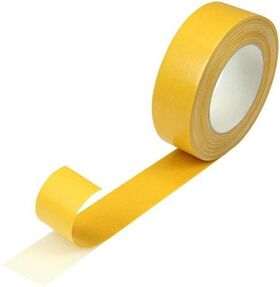 Messeklebeband doppelseitig Breite 38mm L.25m S.250µ gelb Baumwollzellgewebe - VPE: 24