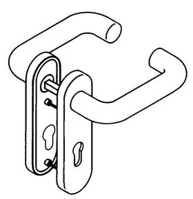 Kurzschildgarnitur 111R02.110 99 Ku.99 FBM rd Drückergrt.HEWI