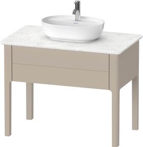 Duravit Quarzsteinkonsole LUV 938x570 1 Ausz. stehend taupe seidenmatt