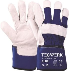 Handschuhe Elbe Gr.10 blau EN 388 PSA II TECWERK - VPE: 12