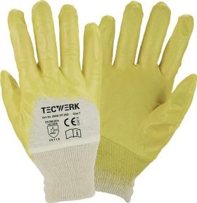 Handschuhe Lippe Gr.7 gelb Nitrilbeschichtung EN 388 PSA II TECWERK - VPE: 12