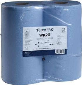 Putztuch WK 20 L.ca.360 mmxB.ca.380mm blau 2-lagig,volumengeprägt TECWERK - VPE: 2