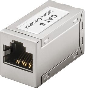 RJ45 Modularkupplung/Verbinder, CAT 6, Vollmetallgehäuse- VPE: 1