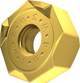 Fräswendeschneidplatte ISO ONMX 060508SR-W:M8330 D.5,7mm PVD beschichtet Gold - VPE: 10