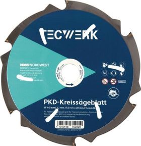Handkreissägeblatt AD 190mm Z.6 PKD Schnitt-B.2,2mm TECWERK