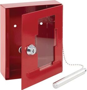 Notschlüsselbox EMG 6165 H150xB120xT48mm rot Stal Anz.Hak.1 BURG-WÄCHTER