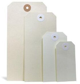 Etiketten m.Anhängeöse Maße 80x160mm Qualität 190g/qm altweiß TRANSPAK - VPE: 1000