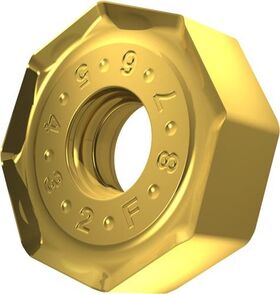 Fräswendeschneidplatte ISO ONMX 060508SR-F:M6330 D.5,7mm PVD beschichtet Gold - VPE: 10