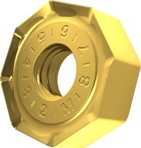 Fräswendeschneidplatte ISO ONMX 060508SR-M:M8340 D.5,7mm PVD beschichtet Gold - VPE: 10