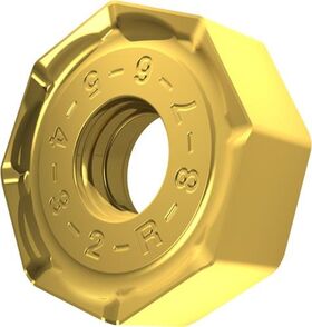 Fräswendeschneidplatte ISO ONMX 060508SR-R:M8340 D.5,7mm PVD beschichtet Gold - VPE: 10