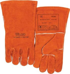 Schweißerhandschuhe Gr.L (9) rot Rindspaltleder EN 388,EN 12477 WELDAS - VPE: 5