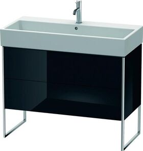 Duravit Waschtischunterbau XSQUARE 731x984x460mm schwarz hochglanz