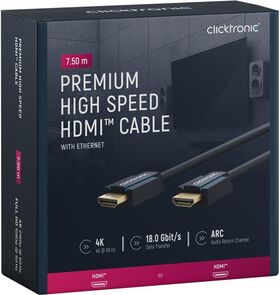 High-Speed-HDMI™-Kabel mit Ethernet, 7.5m- VPE: 1