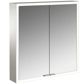 Emco LED-Lichtsp.schr. PRIME FACELIFT AP 600x700mm 2-türig aluminium/spiegel EMCO