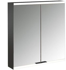 Emco LED-Lichtsp.schr. PRIME 2 FACELIFT AP 600x700mm 2-türig schwarz/spiegel EMCO