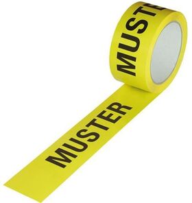 Kennzeichnungsband Breite 50mm Länge 66m S.52µ PP gelb Aufdruck Muster TRANSPAK - VPE: 6