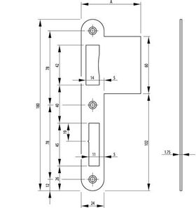 Lappenschließblech B 9000 VA rd.B.24xL.180mm DIN L BKS