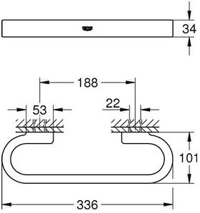 Grohe Wannengriff SELECTION 336mm ha graph