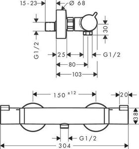 HG Brausethermostat ECOSTAT COMFORT Aufputz chrom