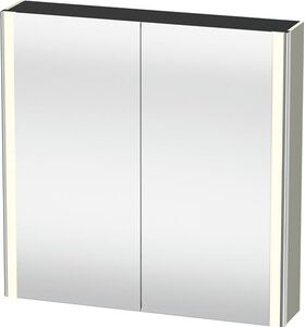 DU Spiegelschrank XSquare m.Beleuchtung 800x800x155mm, Taupe Seidenmatt, F