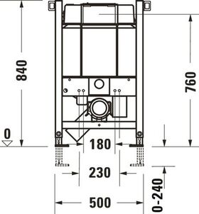 Duravit Wand-WC-Element DURASYSTEM 500x840mm, Standard, Trockenbau