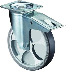 Lenkrolle D.160mm Trgf.200kg m.Festst.Ku.135x110mm BS ROLLEN