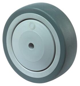 Ersatzrad D.100mm Trgf.100kg Gum.grau Achs-D.8mm Nabenl.36,5mm BS ROLLEN