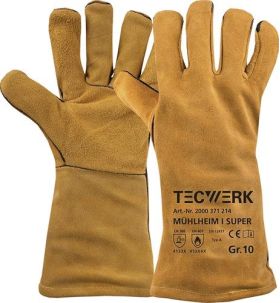 Schweißerhandschuhe Mühlheim I Super Gr.10 gelb EN 388/407/12477 6PA TW - VPE: 6