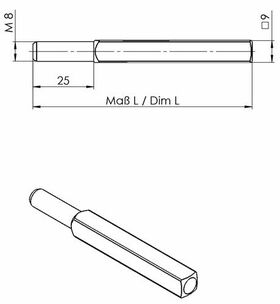 FS-Wechselstift OGRO 115 FS 4-KT.9x75mm Vollstift OGRO