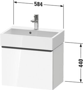 Duravit Waschtischunterbau D-NEO Compact 440x584x372mm, 1 Auszug betongrau matt