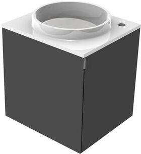 Emco Gäste-Waschtisch EVO 450x400x508mm G. re Bohrung re schwarz EMCO